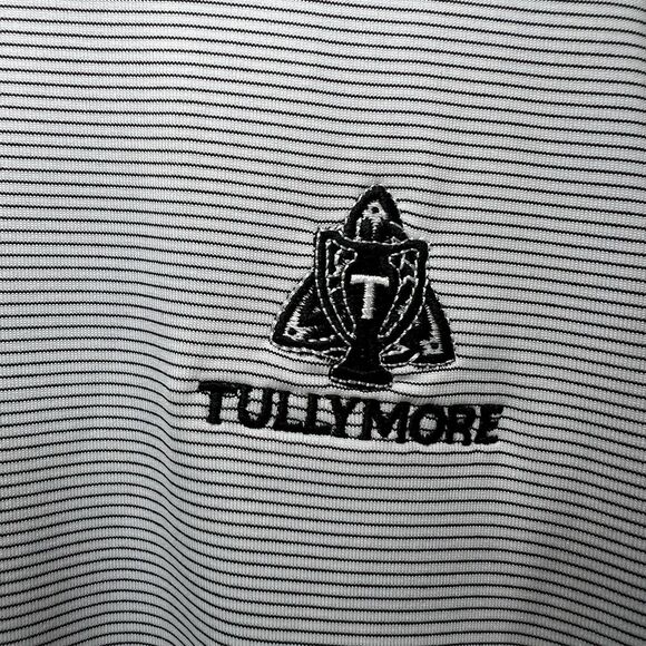 Tullymore Under Armour Golf Polo Shirt Mens Size 2XL XXL White Black Striped EUC - Picture 4 of 10